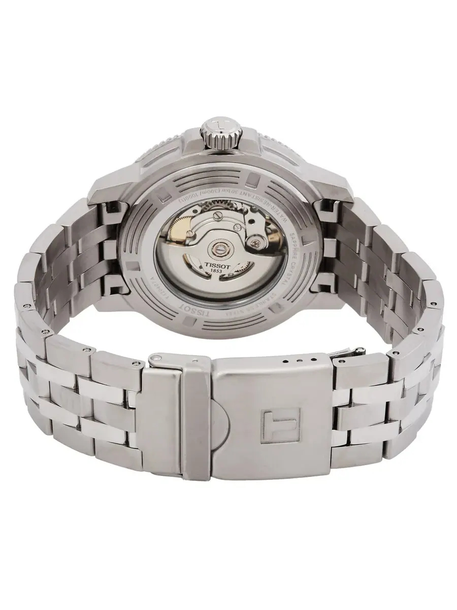 Мужские часы Tissot Seastar 1000 Automatic с черным циферблатом T1204071105100 — изображение 3 из 3, оттенок серебряный