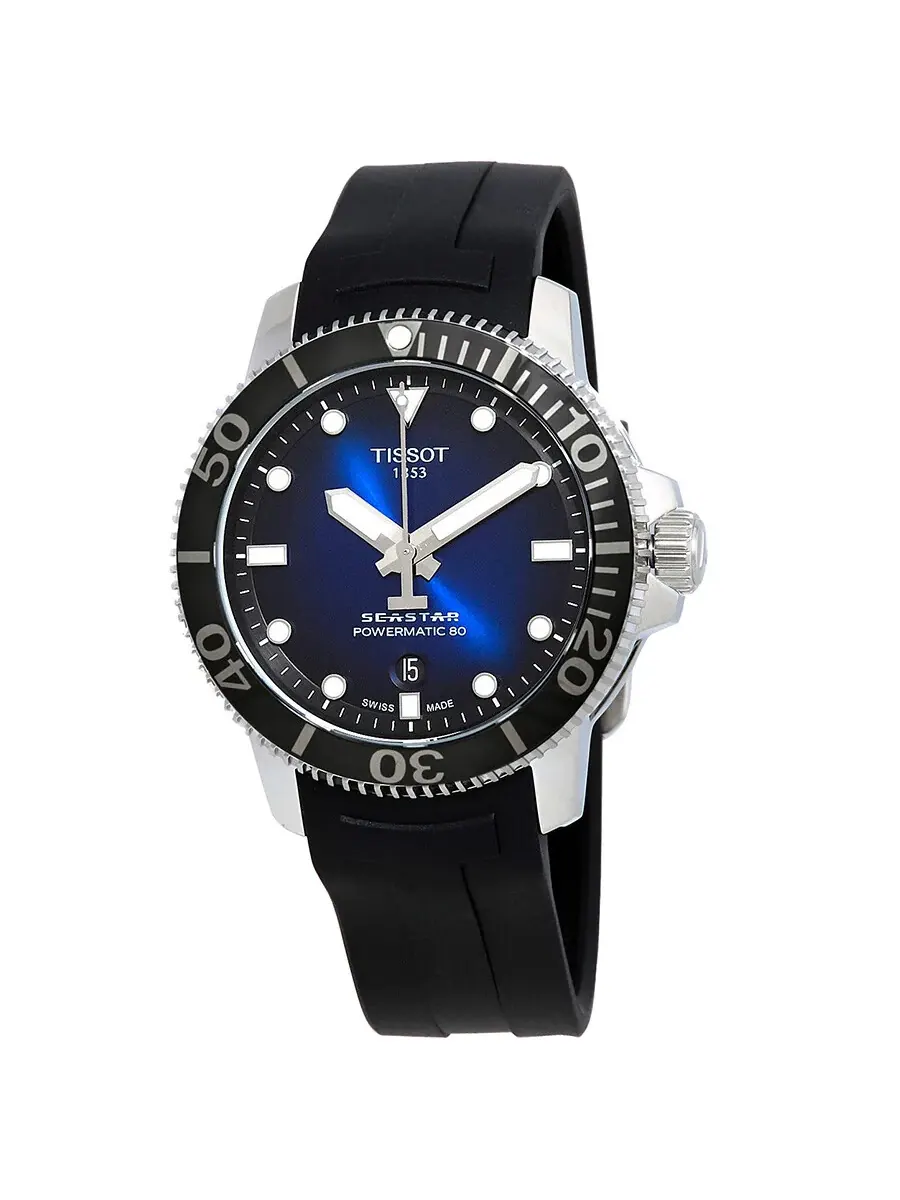 Мужские автоматические часы Tissot Seastar 1000 с синим циферблатом T1204071704100 — изображение 1 из 3, оттенок синий