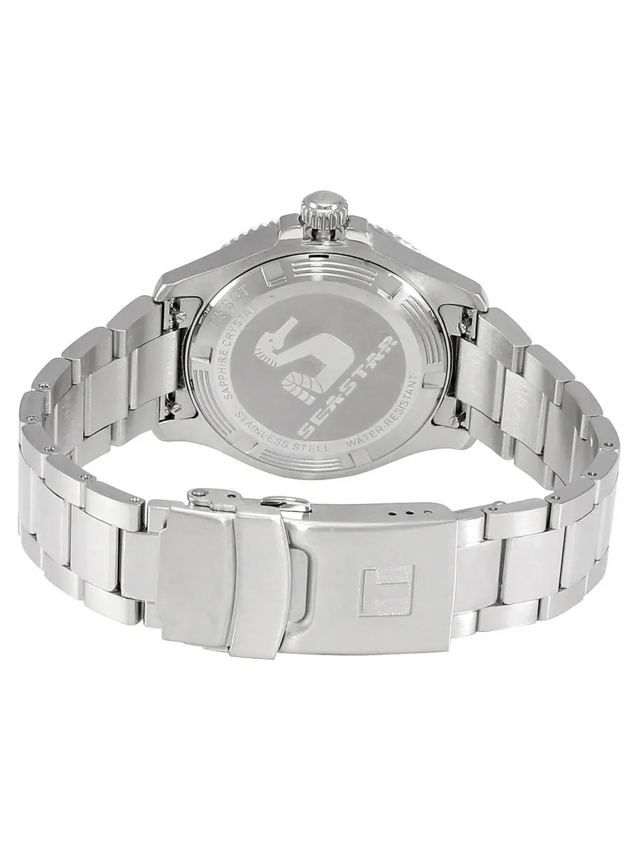 Женские часы Tissot Seastar 1000 Quartz с голубым циферблатом T1202101104100 — изображение 3 из 3, оттенок серебряный