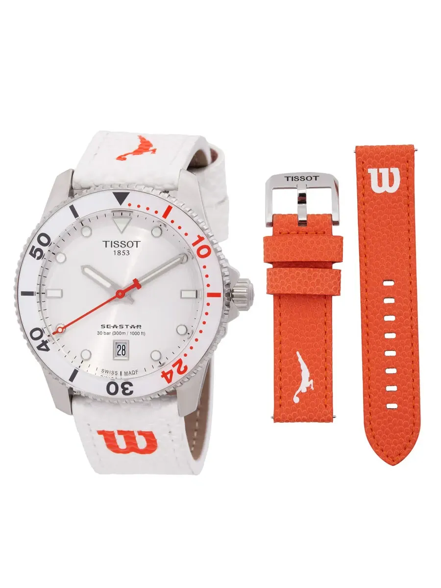 Часы Tissot Seastar 1000 Wilson WNBA кварцевые унисекс с белым циферблатом T1204101701100 — изображение 1 из 4, оттенок белый
