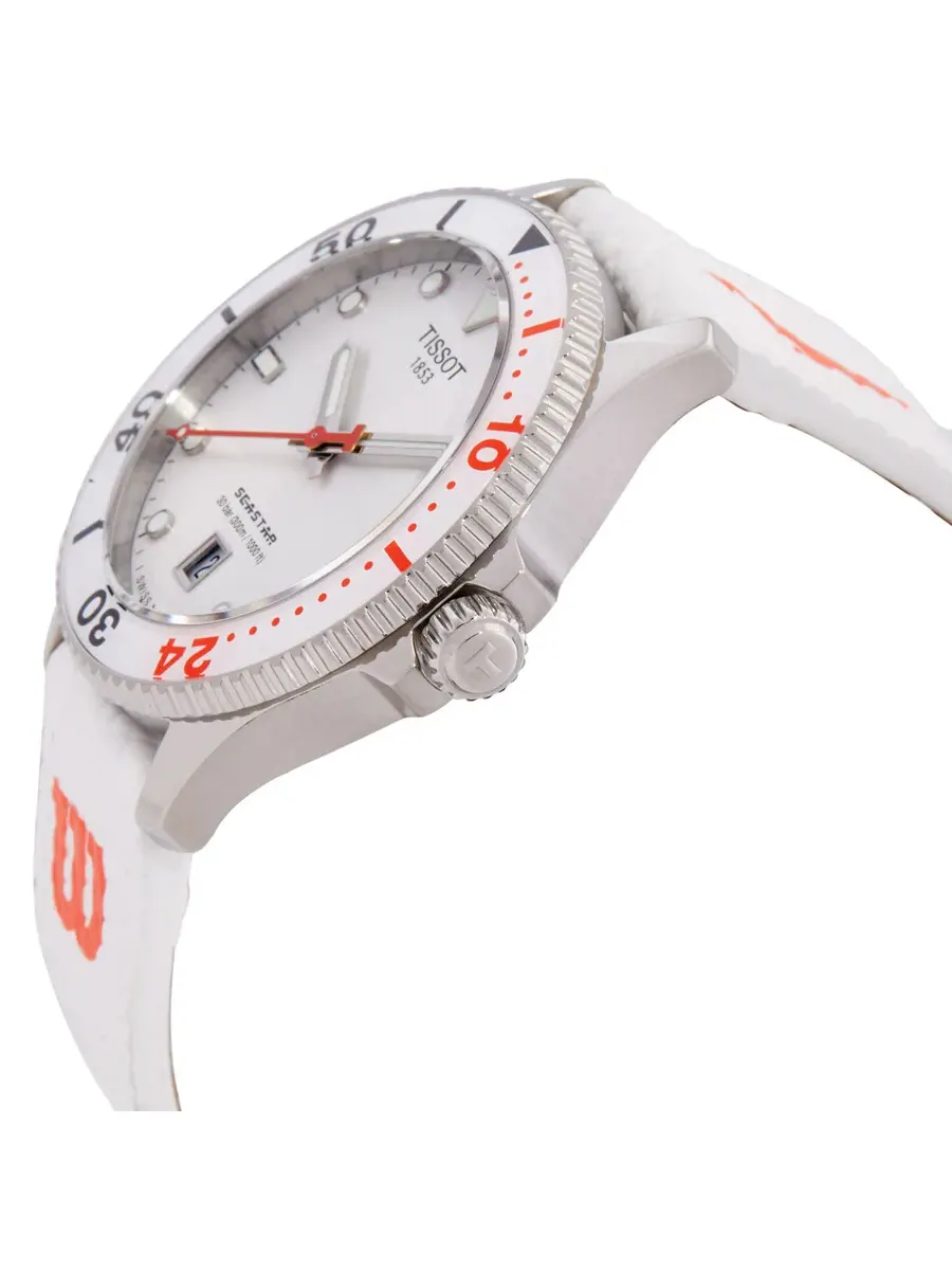 Часы Tissot Seastar 1000 Wilson WNBA кварцевые унисекс с белым циферблатом T1204101701100 — изображение 2 из 4, оттенок белый