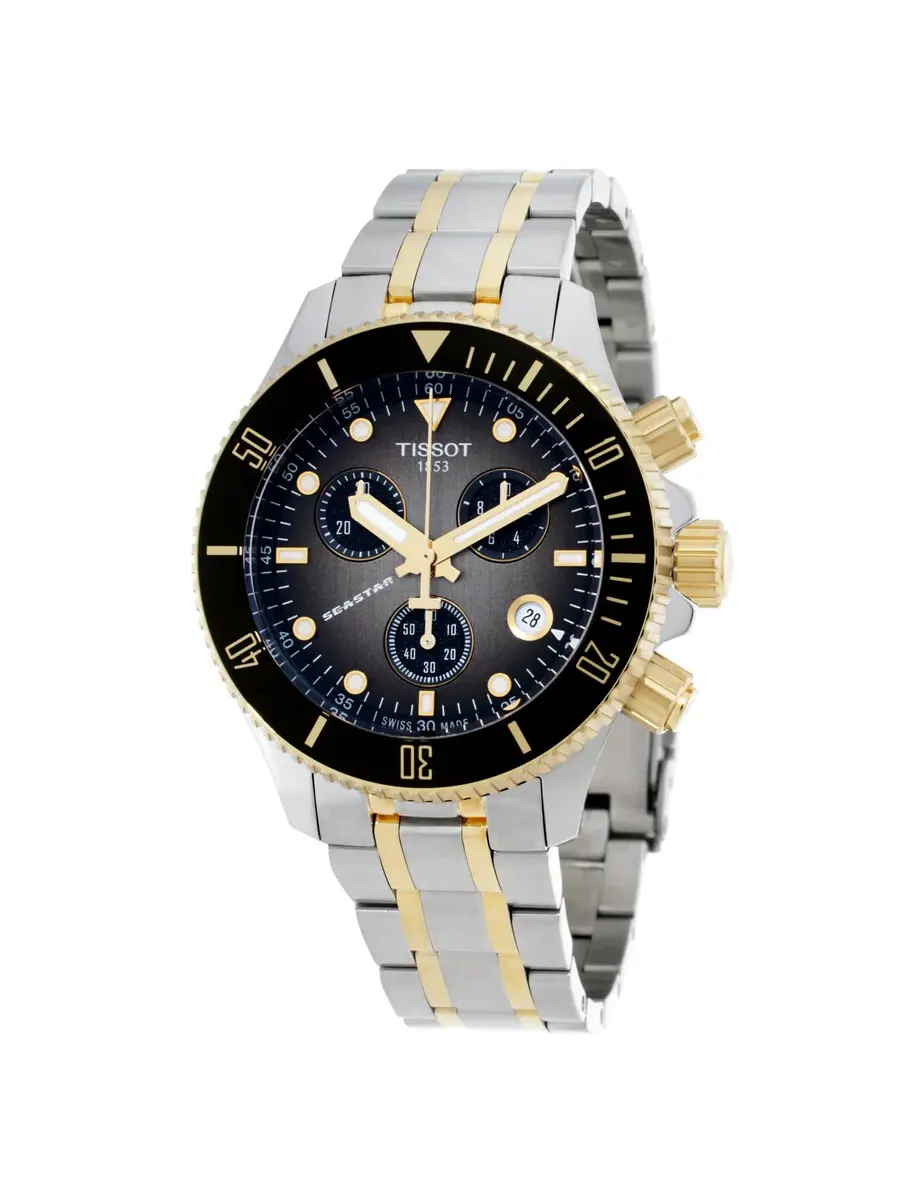 Мужские часы Tissot Seastar 100 Chronograph Quartz T1202172206100 — изображение 1 из 3, оттенок черный