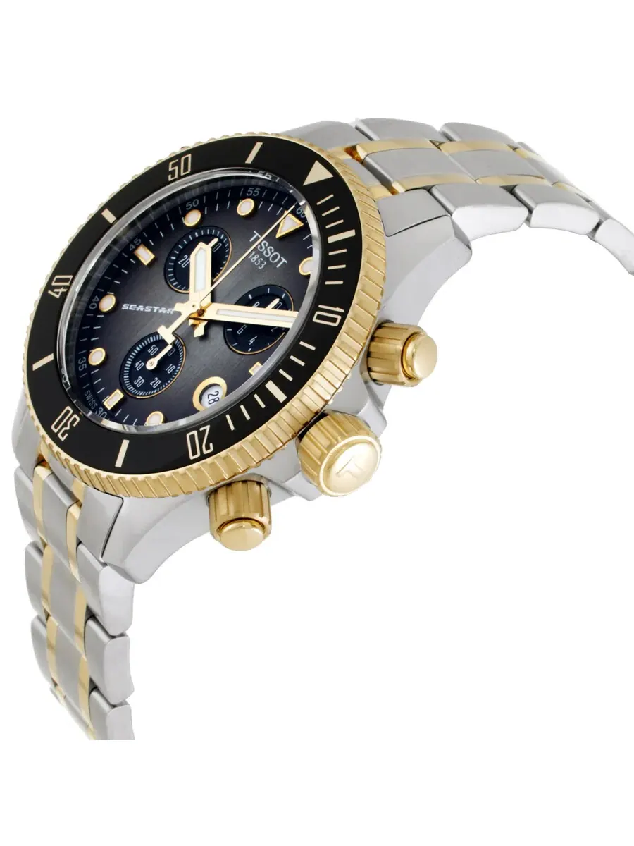 Мужские часы Tissot Seastar 100 Chronograph Quartz T1202172206100 — изображение 2 из 3, оттенок черный
