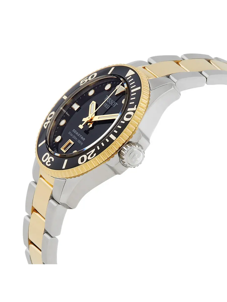 Часы Tissot Seastar Quartz с черным циферблатом унисекс T1202102205100 — изображение 2 из 3, оттенок черный
