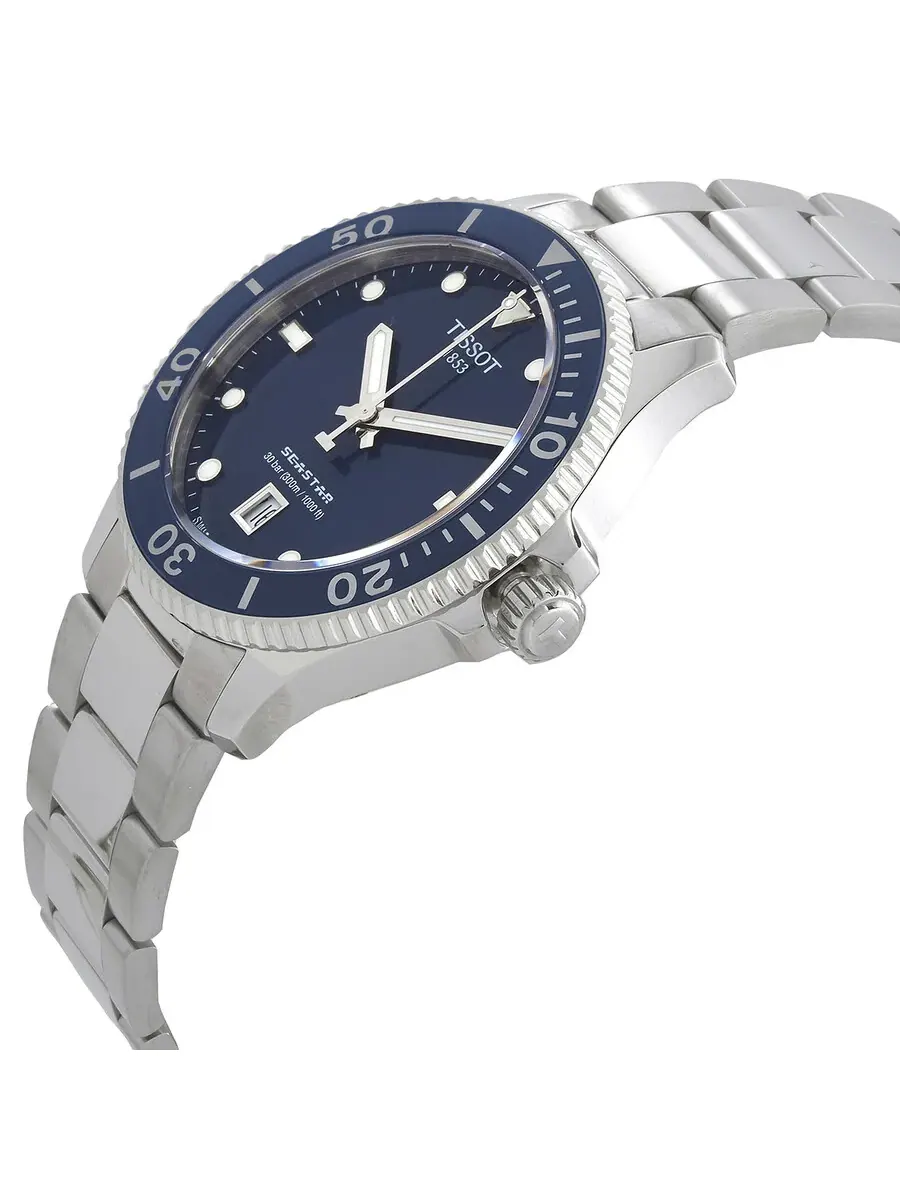 Мужские часы Tissot Seastar Quartz с синим циферблатом T120.410.11.041.00 — изображение 2 из 3, оттенок серебряный
