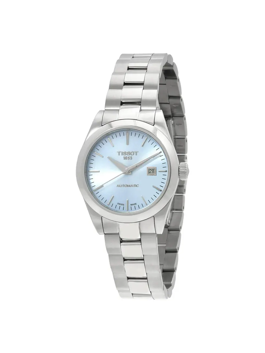 Женские часы Tissot T-Classic Automatic с синим циферблатом T1320071135100 — изображение 1 из 3, оттенок серебряный