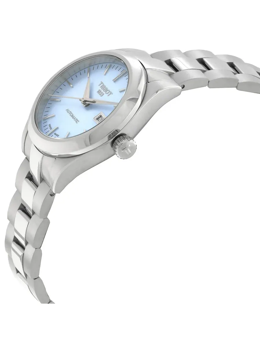 Женские часы Tissot T-Classic Automatic с синим циферблатом T1320071135100 — изображение 2 из 3, оттенок серебряный
