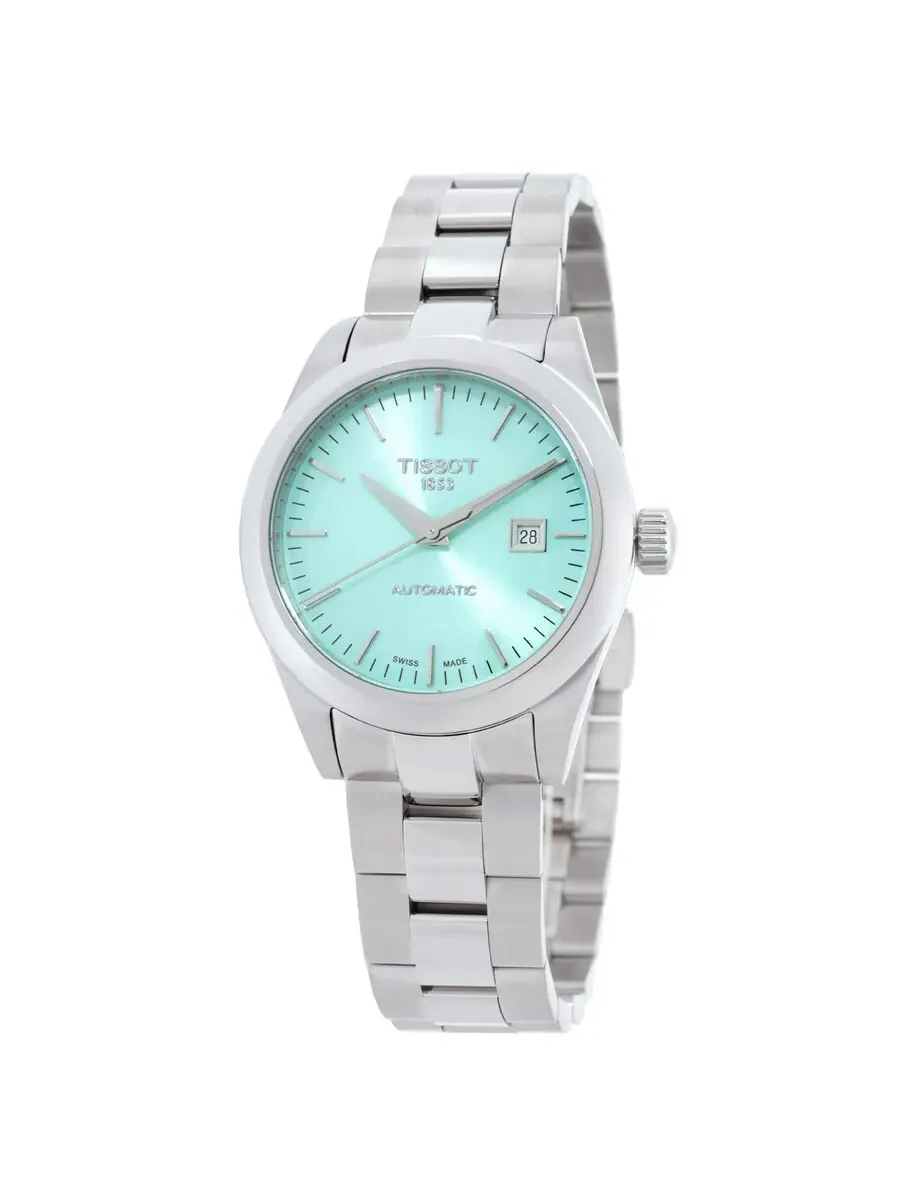 Женские часы Tissot T-Classic Automatic с зеленым циферблатом и бриллиантами T1320071109100 — изображение 1 из 3