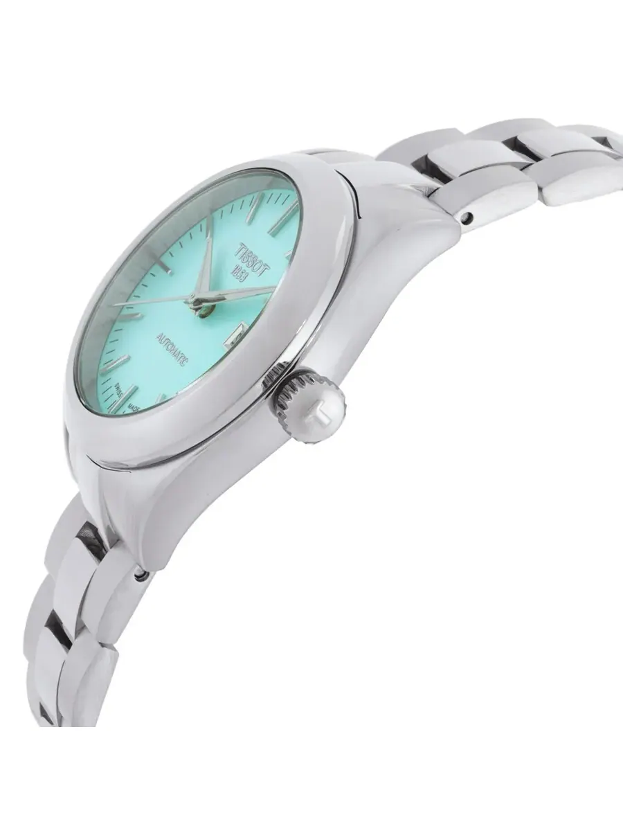 Женские часы Tissot T-Classic Automatic с зеленым циферблатом и бриллиантами T1320071109100 — изображение 2 из 3