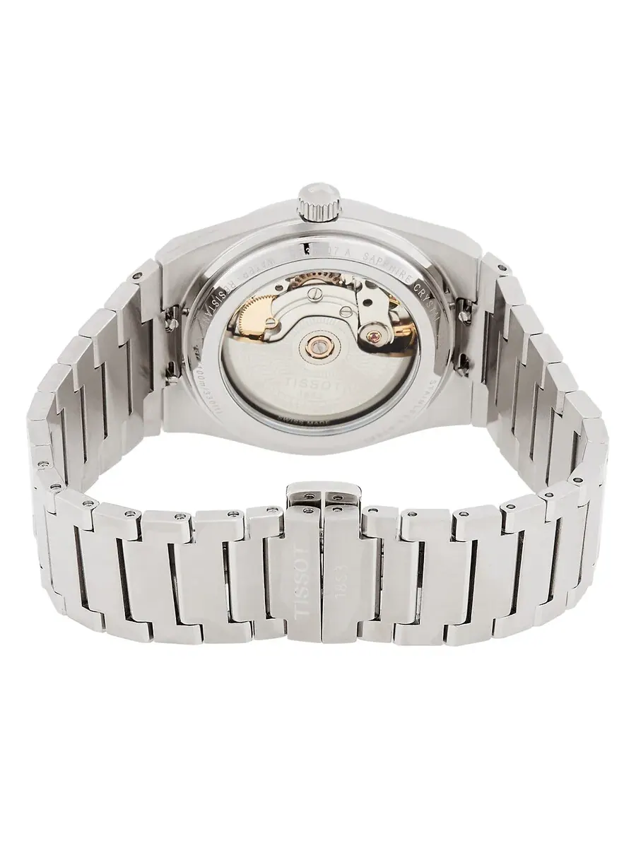 Часы Tissot T-Classic Automatic с зеленым циферблатом унисекс T1372071109101 — изображение 3 из 3, оттенок серебряный