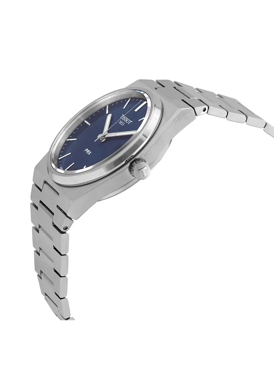Мужские часы Tissot PRX Quartz с синим циферблатом T137.410.11.041.00 — изображение 2 из 3, оттенок серебряный