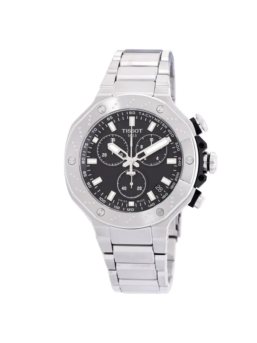 Мужские часы Tissot T-Race Chronograph Quartz с черным циферблатом T141.417.11.051.01 — изображение 1 из 3