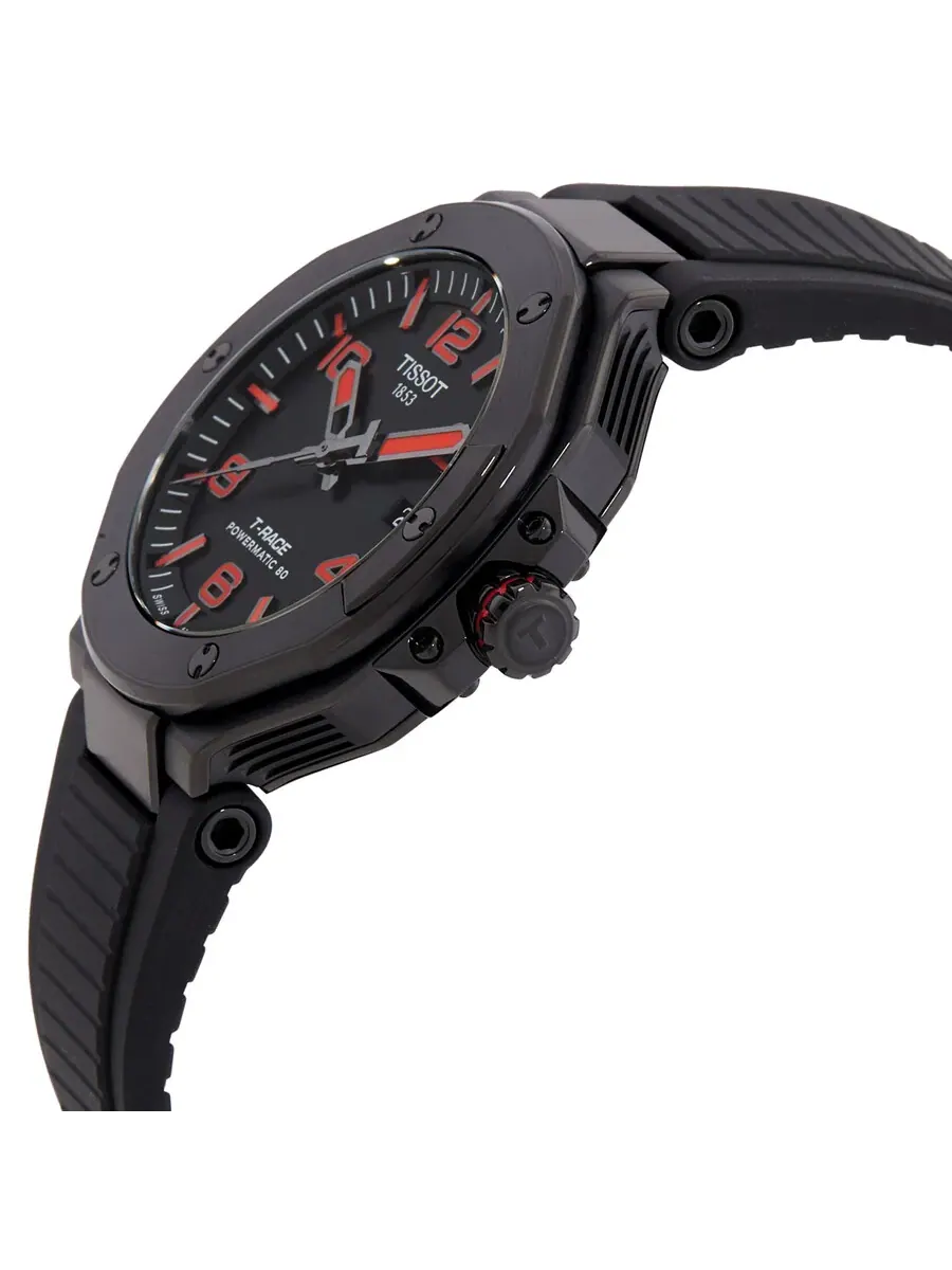 Мужские часы Tissot T-Race Powermatic 80 с автоматическим механизмом и черным циферблатом T1418073705700 — изображение 2 из 3