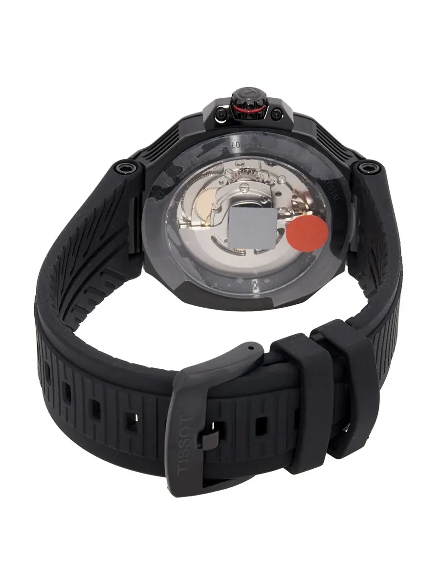 Мужские часы Tissot T-Race Powermatic 80 с автоматическим механизмом и черным циферблатом T1418073705700 — изображение 3 из 3