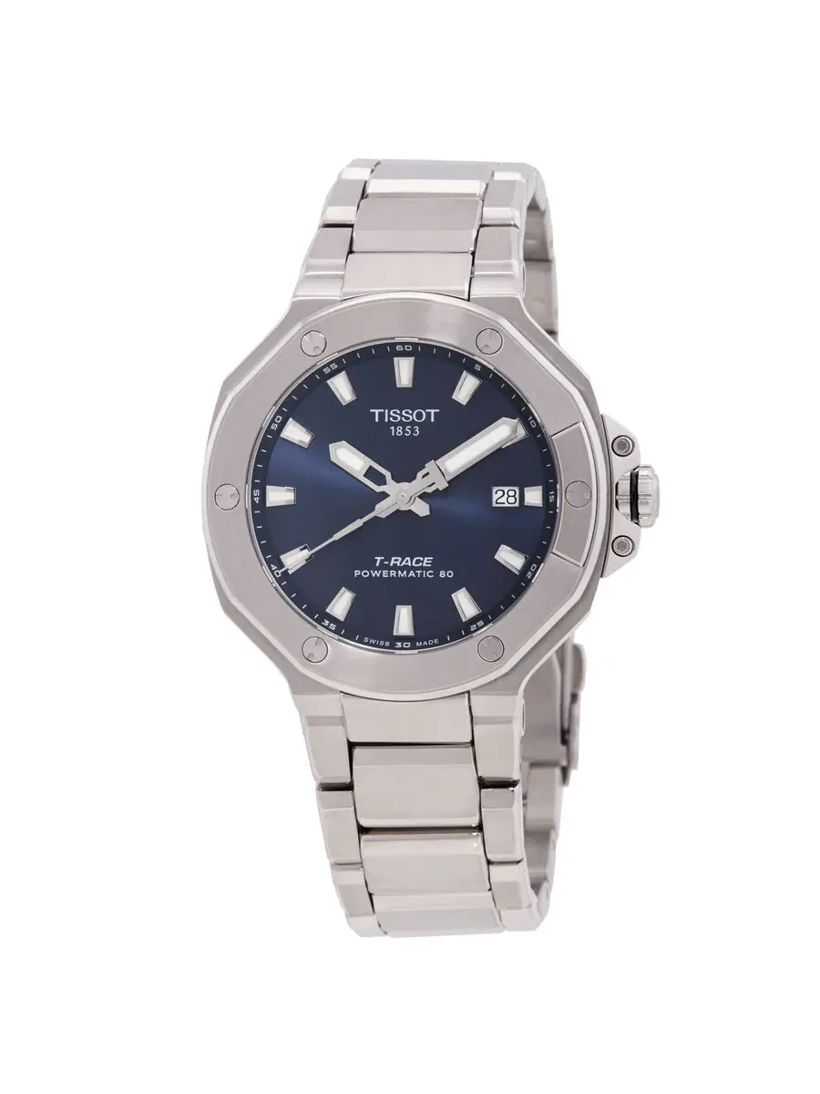 Мужские часы Tissot T-Race Powermatic 80 с автоматическим механизмом и синим циферблатом T1418071104100 — изображение 1 из 3