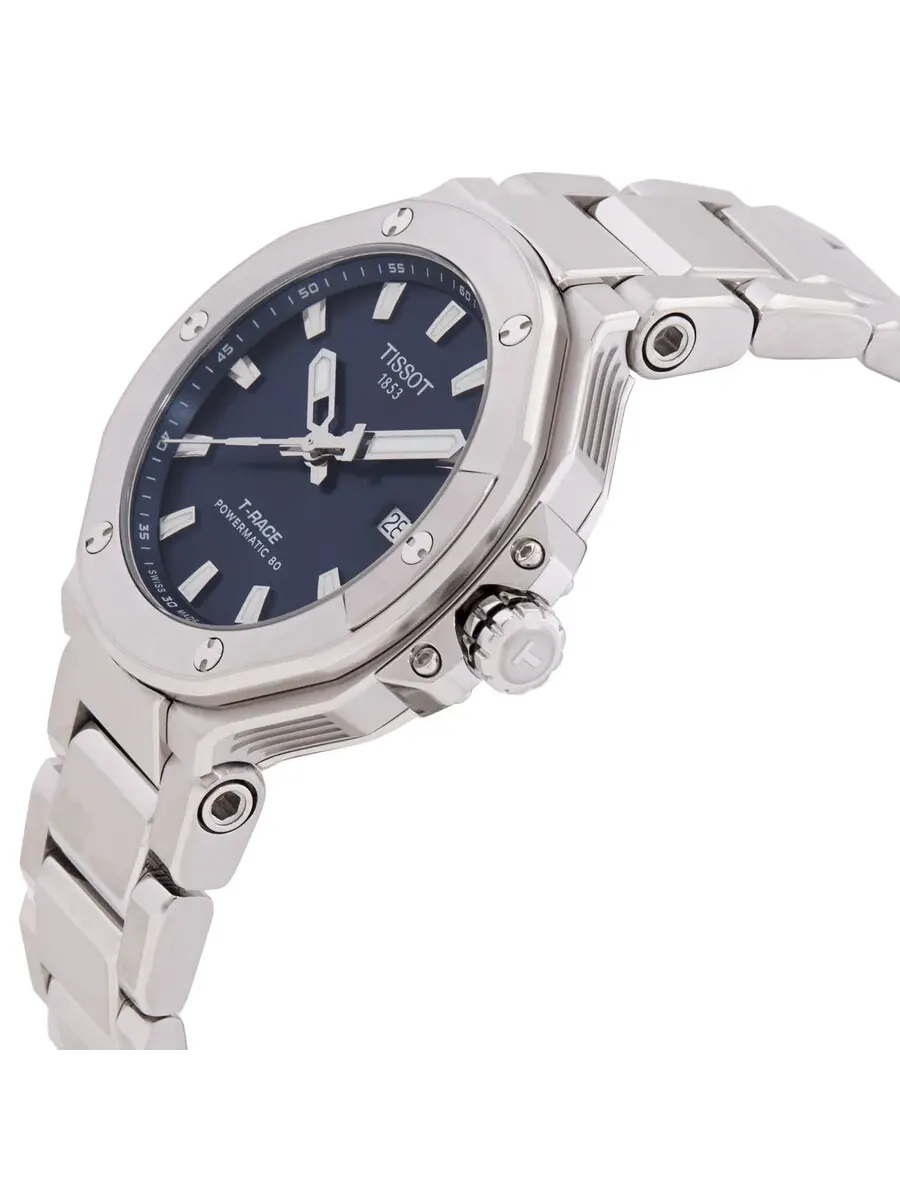 Мужские часы Tissot T-Race Powermatic 80 с автоматическим механизмом и синим циферблатом T1418071104100 — изображение 2 из 3