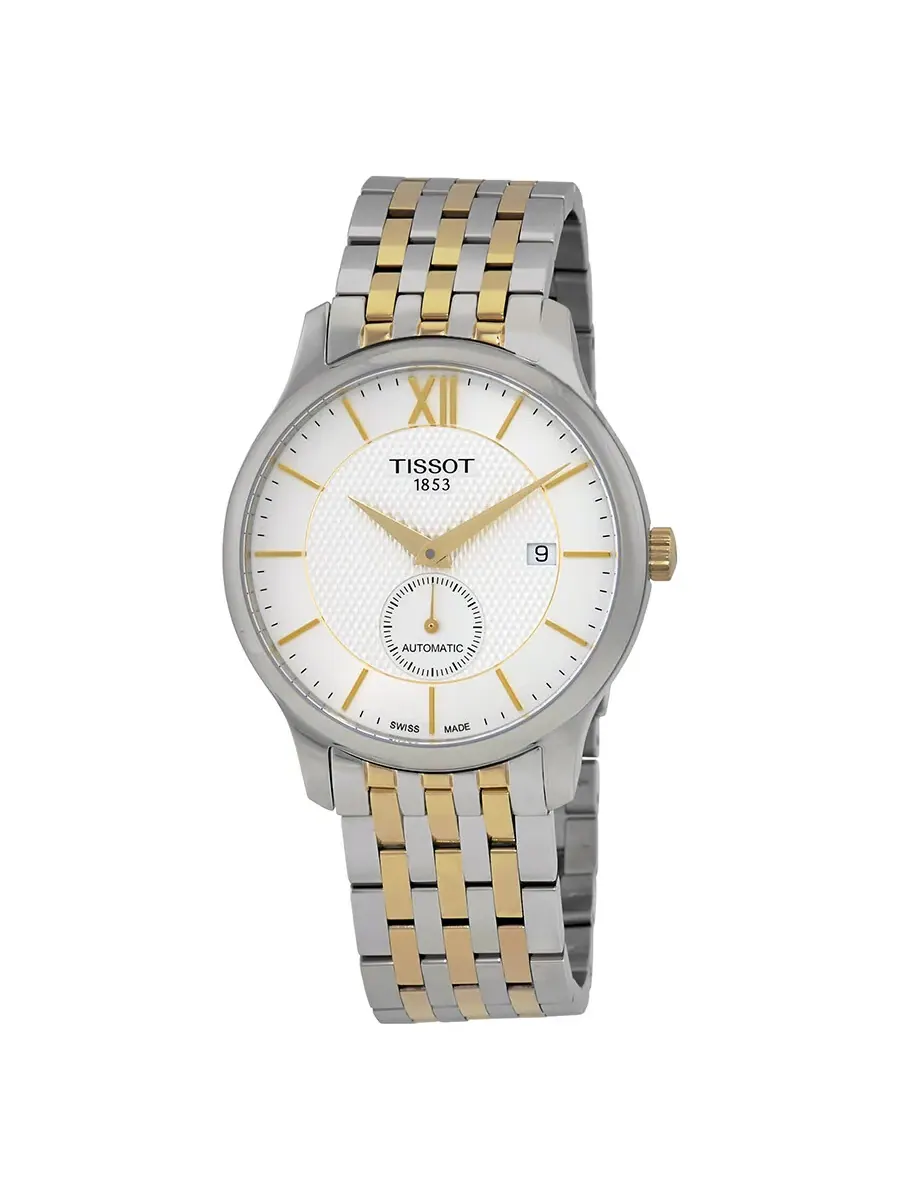 Мужские часы Tissot Tradition Automatic с серебристым циферблатом T063.428.22.038.00 — изображение 1 из 3, оттенок серебряный
