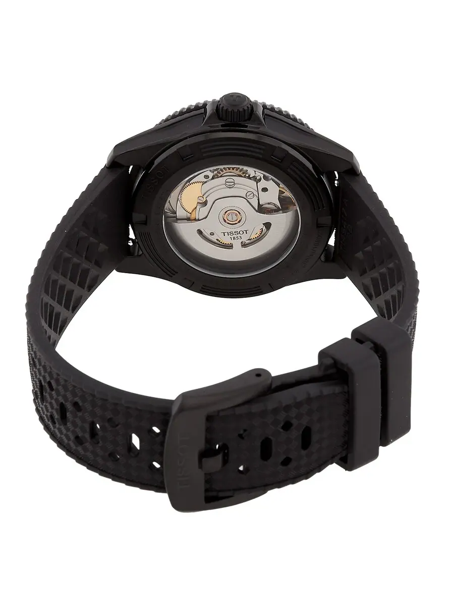 Часы Tissot T-Sport Automatic с синим циферблатом для мужчин и женщин T1208073704100 — изображение 3 из 3, оттенок черный