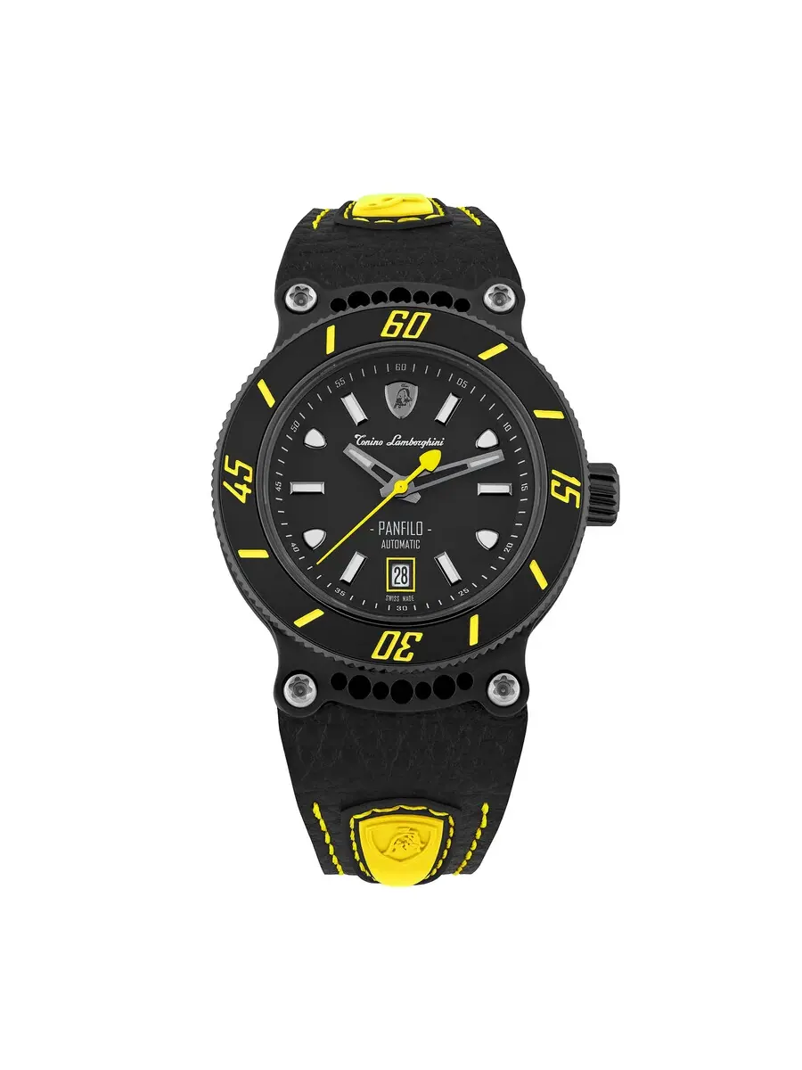Мужские часы Tonino Lamborghini Panfilo Automatic с черным циферблатом TLF-T03-5 — черный