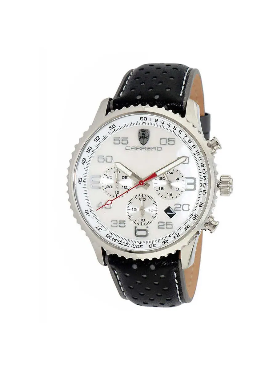 Мужские часы Torino Carrero Aureum Chronograph Quartz с белым циферблатом C1S7023-WT — серебристый