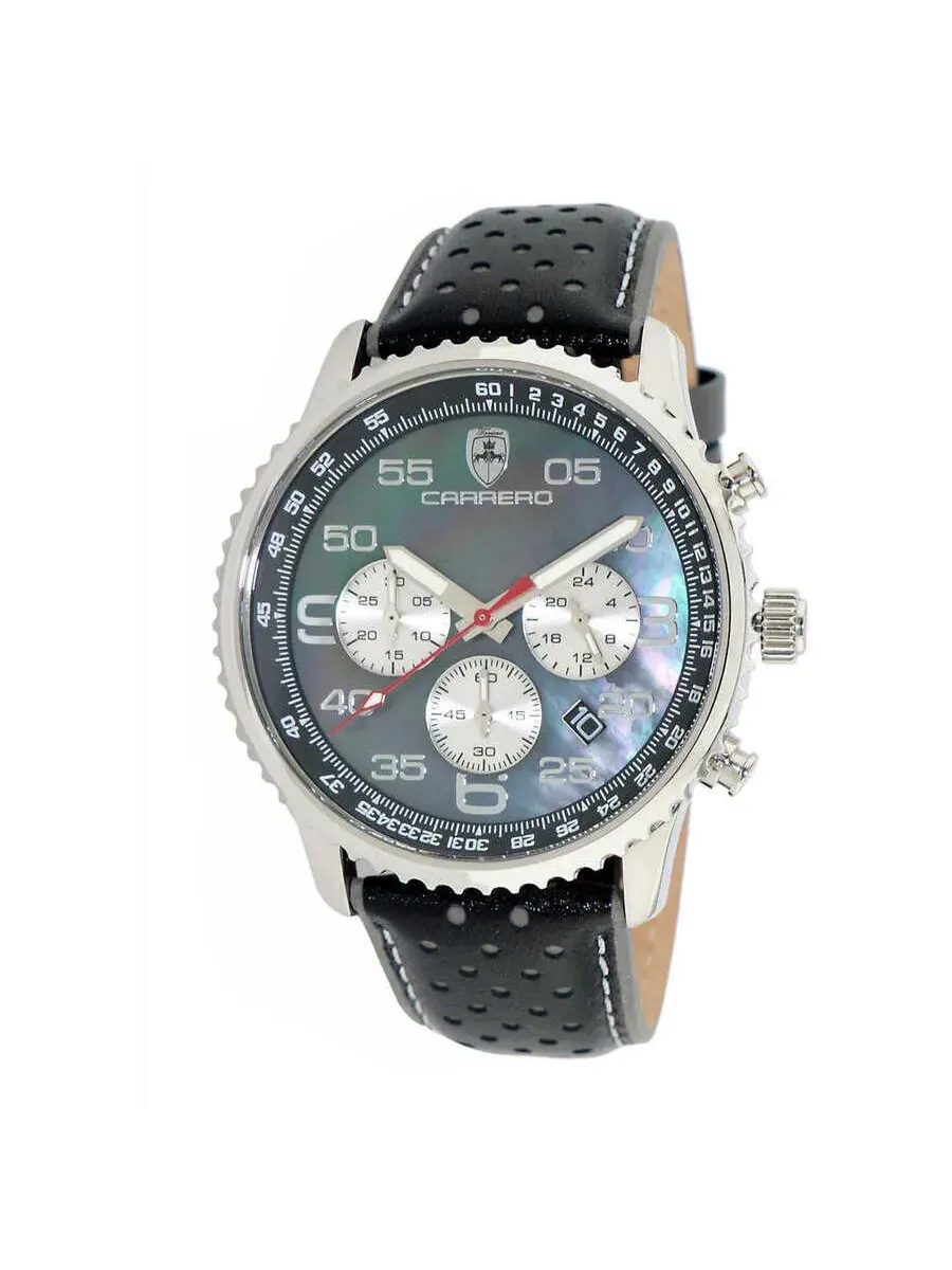 Мужские часы Torino Carrero Aureum Chronograph Tachymeter с черным циферблатом C1S7023-BK — серебристый