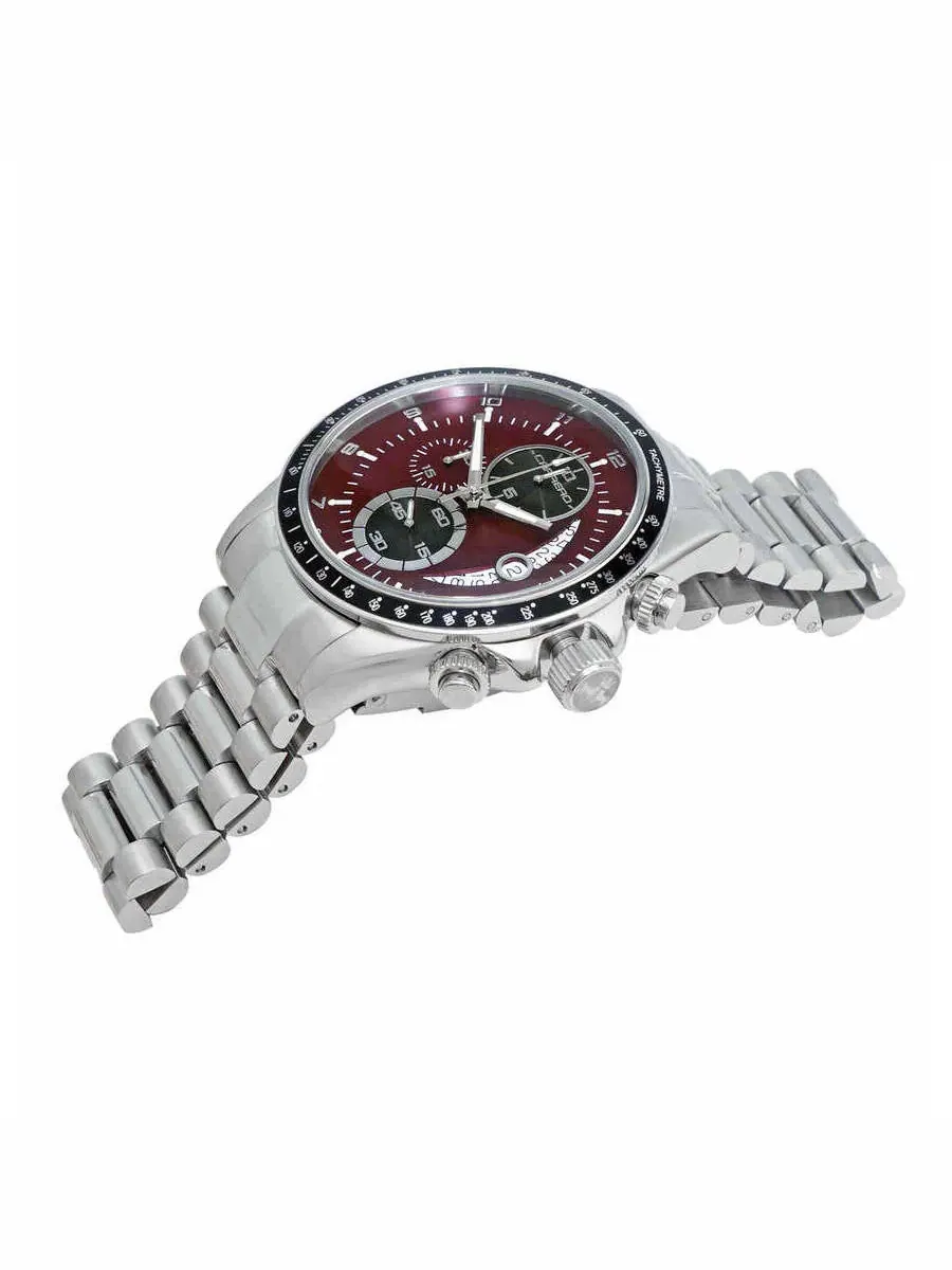 Мужские кварцевые часы Torino Carrero Winner Circle Chronograph с красным циферблатом, модель JCISBK101BRD, оттенок черный