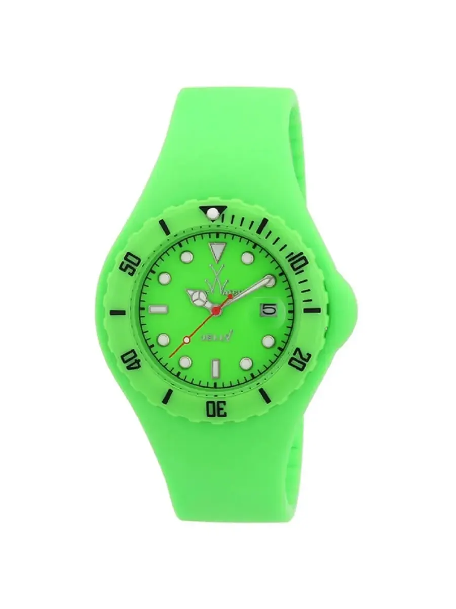 Часы Toy Watch Jelly с зеленым циферблатом и зеленым силиконовым ремешком унисекс JY05GR — зеленый