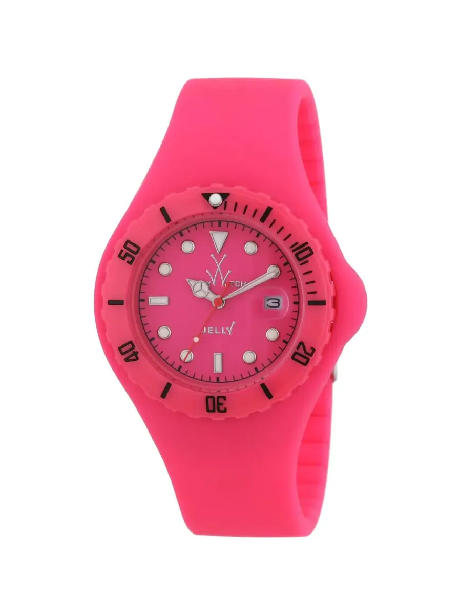 Часы Toy Watch с розовым циферблатом и розовым силиконовым ремешком, унисекс, JY04PS — розовый