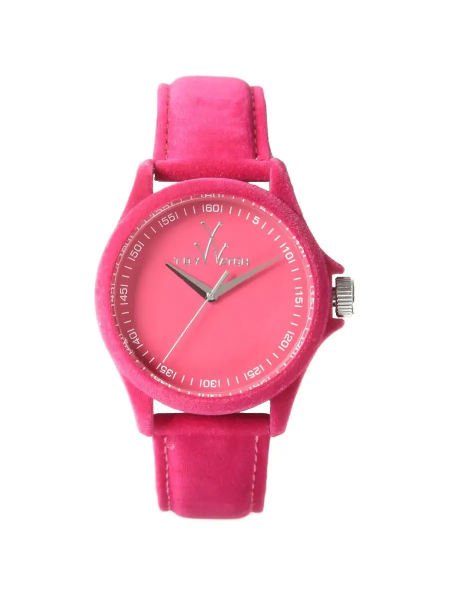 Женские часы Toy Watch Sartorial Only Time с розовым циферблатом и ремешком из розового бархатного кожи PE03PS — розовый