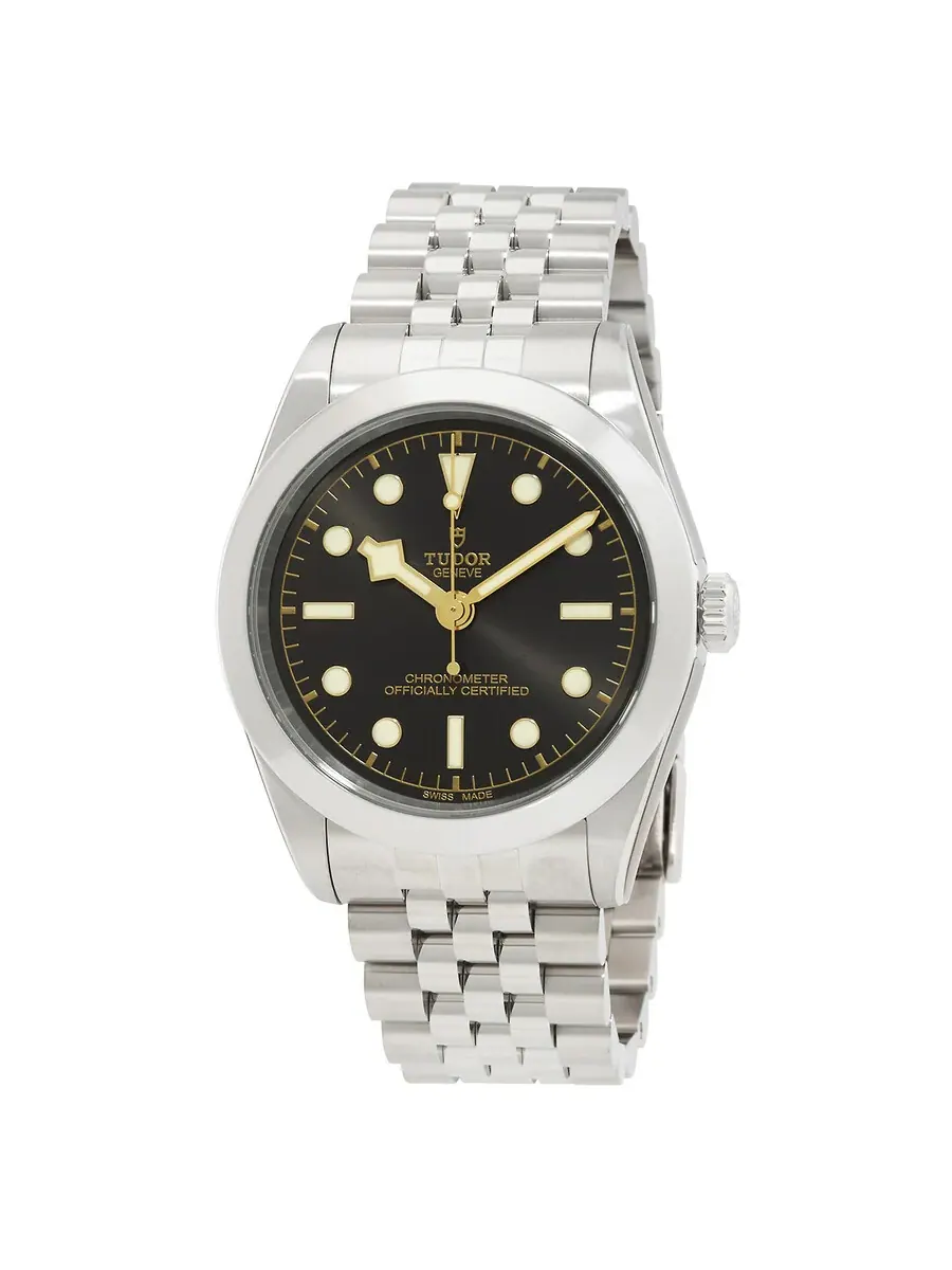 Мужские часы Tudor Black Bay Automatic Chronometer с черным циферблатом M79660-0001 — серебристый