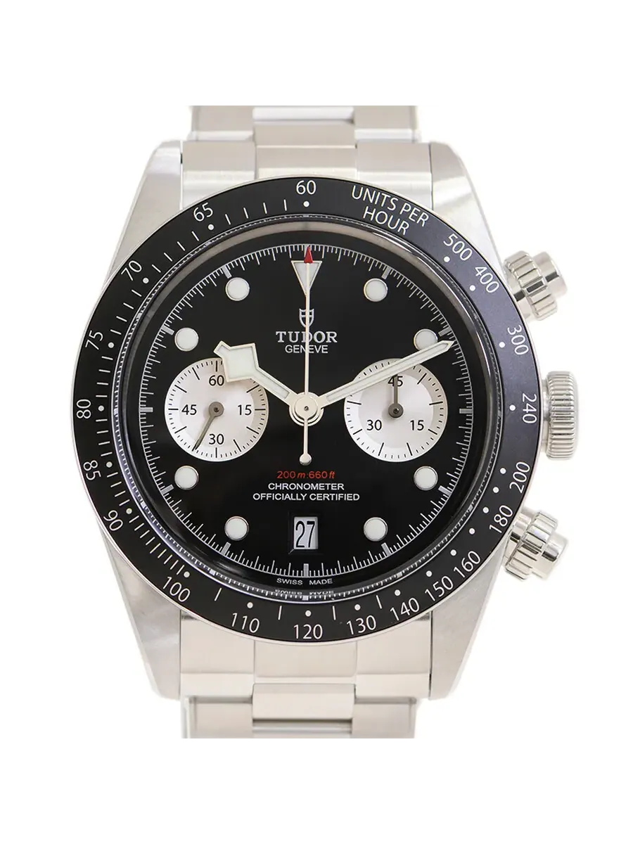 Мужские автоматические часы Tudor Black Bay Chrono с хронометром и черным циферблатом, модель M79360N-0011, оттенок черный