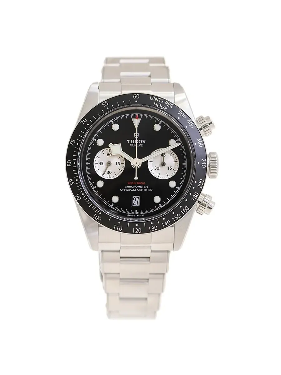 Мужские автоматические часы Tudor Black Bay Chrono с хронометром и черным циферблатом, модель M79360N-0011, оттенок черный