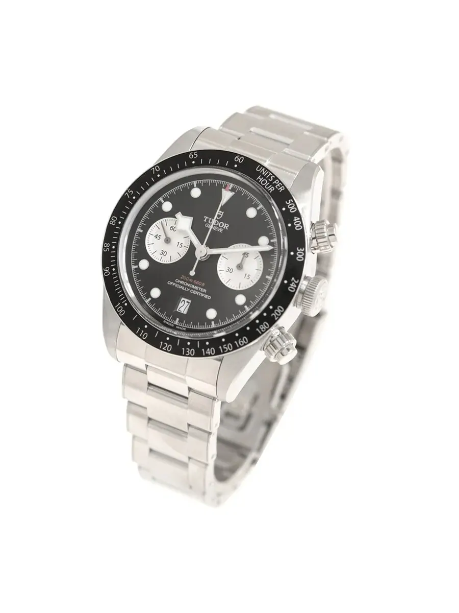 Мужские автоматические часы Tudor Black Bay Chrono с хронометром и черным циферблатом, модель M79360N-0011, оттенок черный