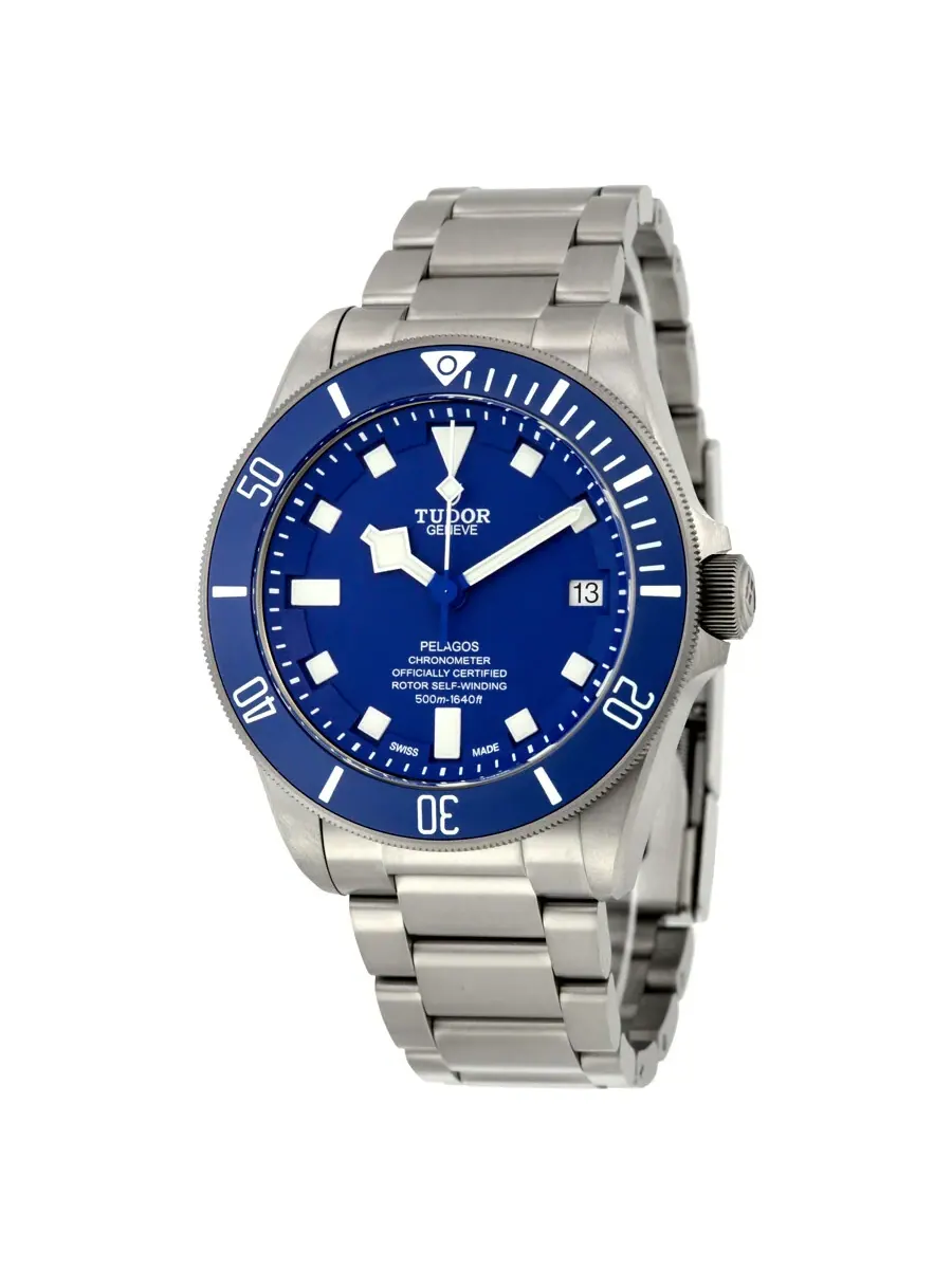 Мужские часы Tudor Pelagos Chronometer Automatic с синим циферблатом M25600TB-0001 — серый