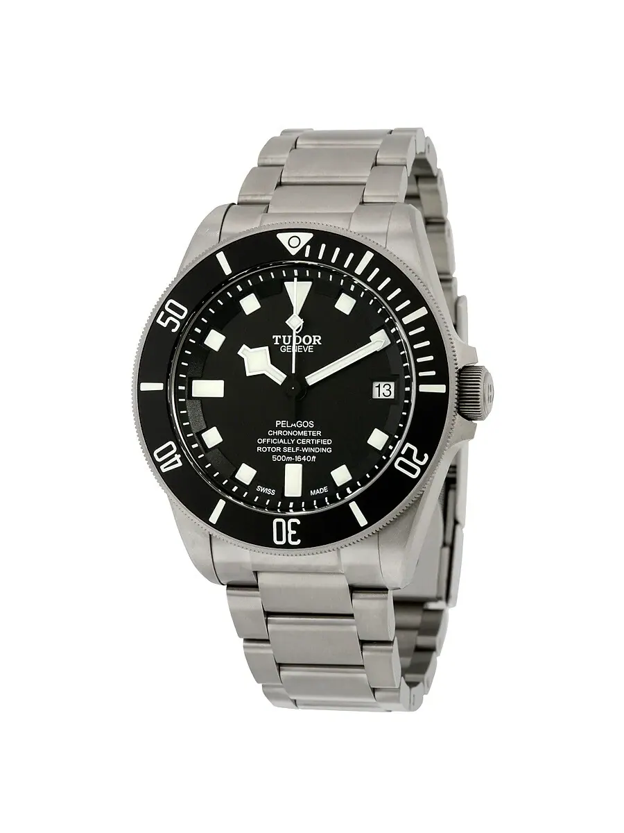 Мужские часы Tudor Pelagos Chronometer с черным циферблатом и титановым корпусом M25600TN-0001 — серый
