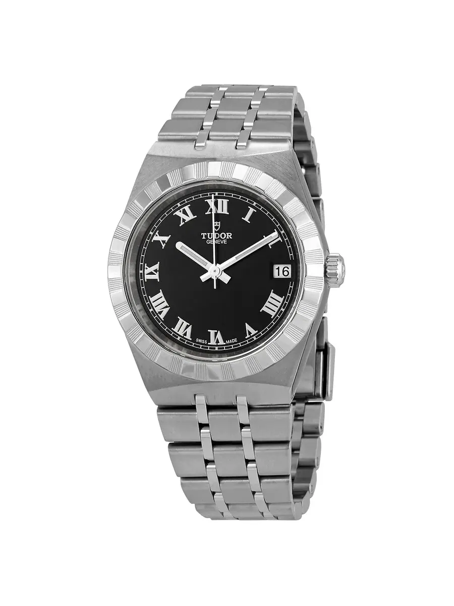 Женские автоматические часы Tudor Royal с черным циферблатом M28400-0003 — серебристый