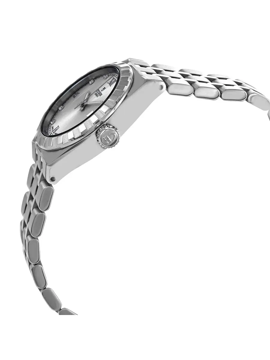 Часы Tudor Royal Automatic с серебристым циферблатом и бриллиантами, 28 мм, модель M28300-0002 — изображение 2 из 4