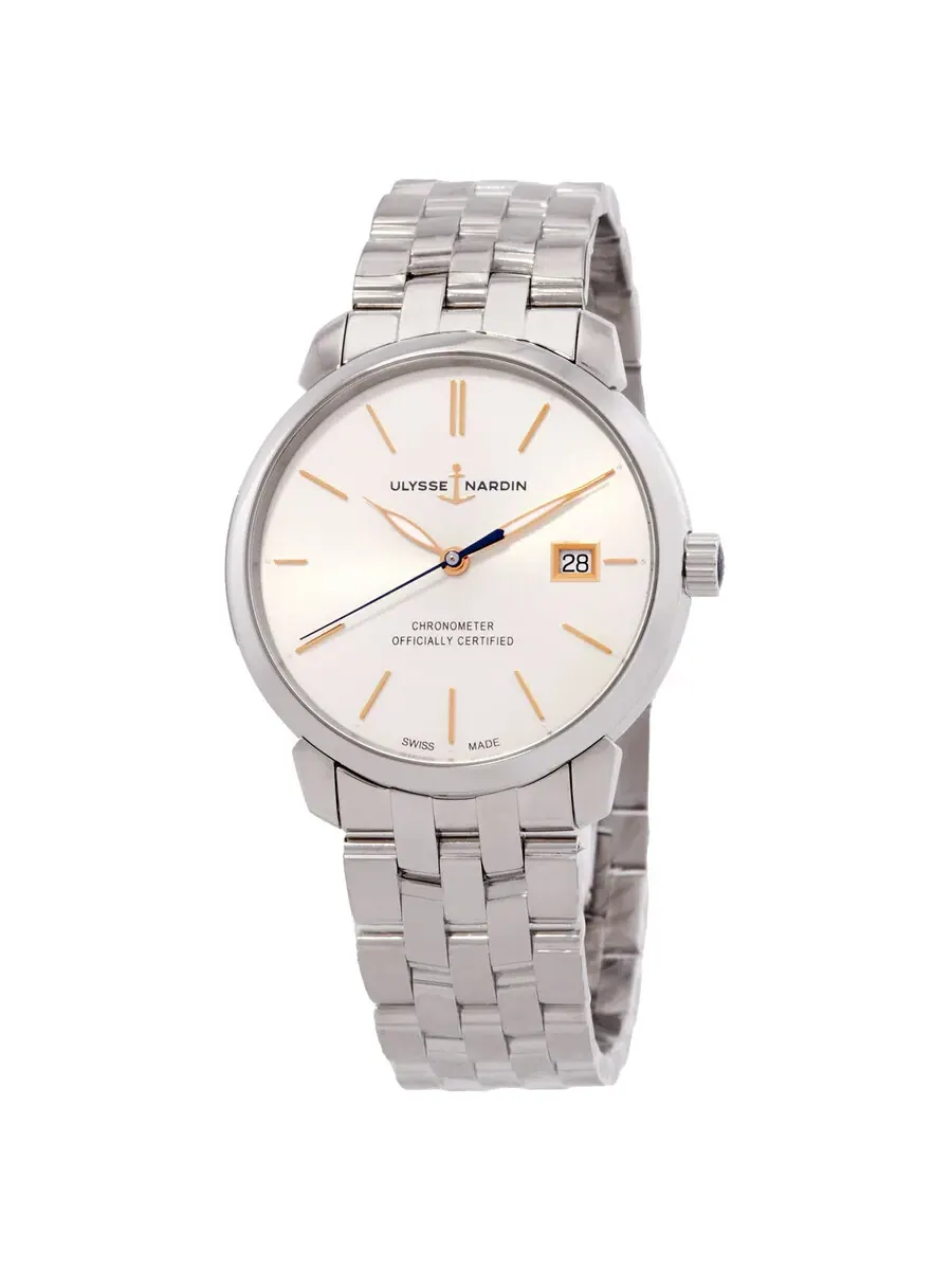 Часы Ulysse Nardin Classic Automatic с серебристым циферблатом 8153-111-7/90 — изображение 1 из 3, оттенок серебряный