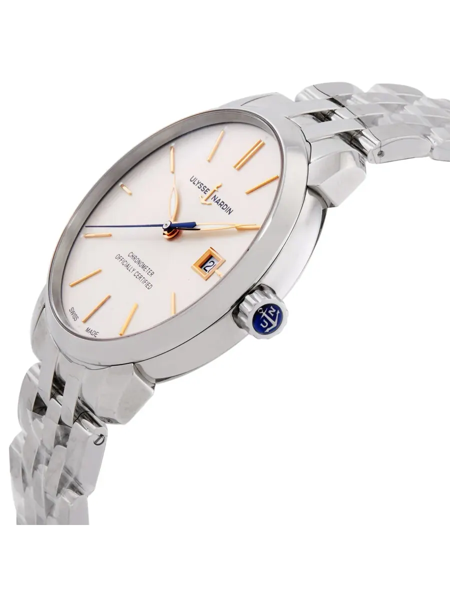 Часы Ulysse Nardin Classic Automatic с серебристым циферблатом 8153-111-7/90 — изображение 2 из 3, оттенок серебряный