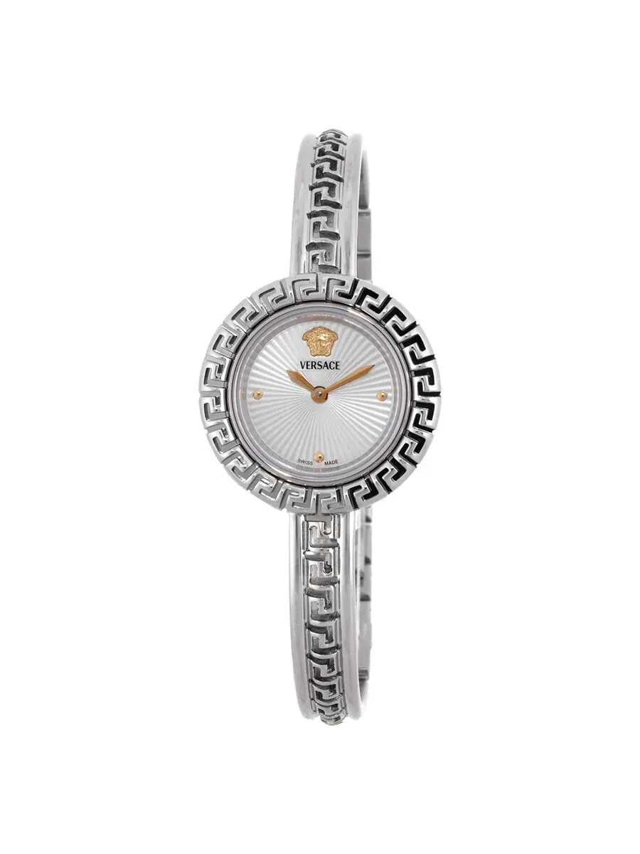 Женские часы Versace La Greca с кварцевым механизмом и серебристым циферблатом VE8C00324 — изображение 1 из 3