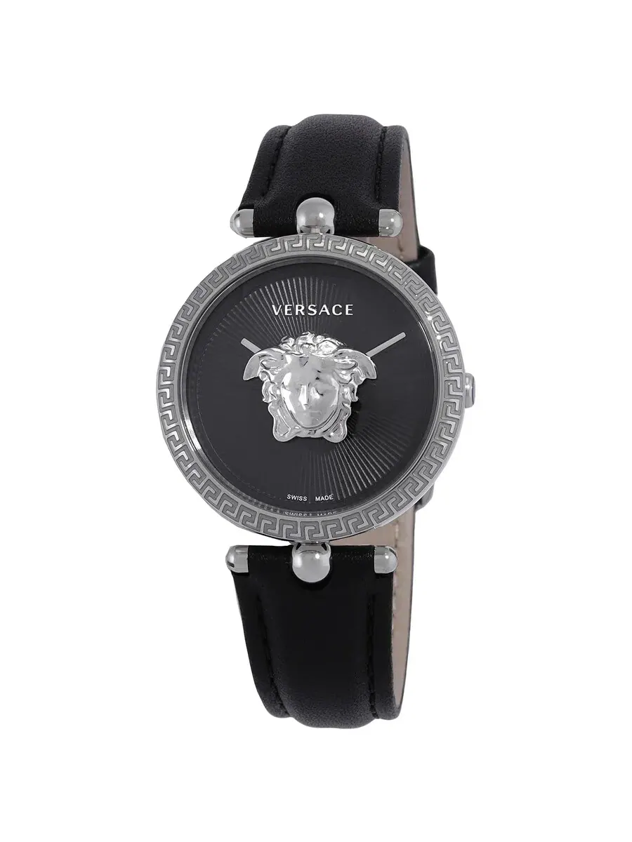 Женские часы Versace Palazzo Empire Quartz с черным циферблатом VECQ01020 — изображение 1 из 3, оттенок серебряный