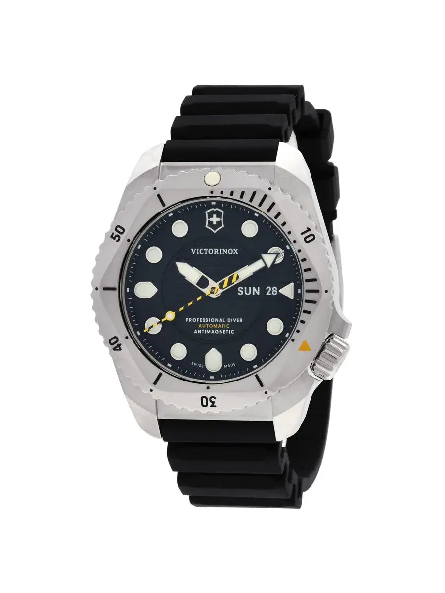Мужские часы Victorinox Dive Pro Automatic с черным циферблатом, модель 241994 — изображение 1 из 3, оттенок серебряный