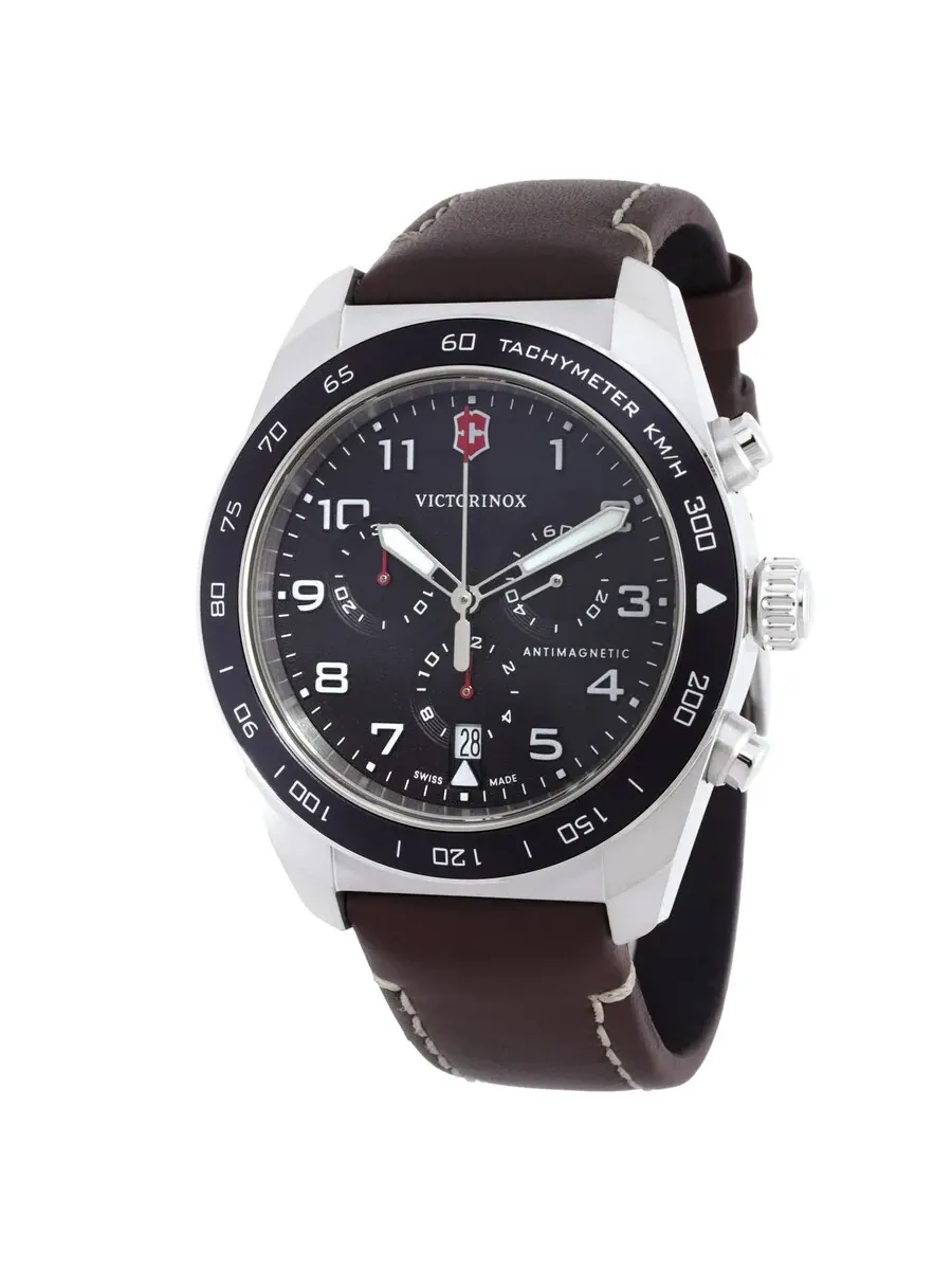Мужские часы Victorinox Swiss Army Chronograph Quartz с черным циферблатом 242046 — изображение 1 из 3, оттенок черный