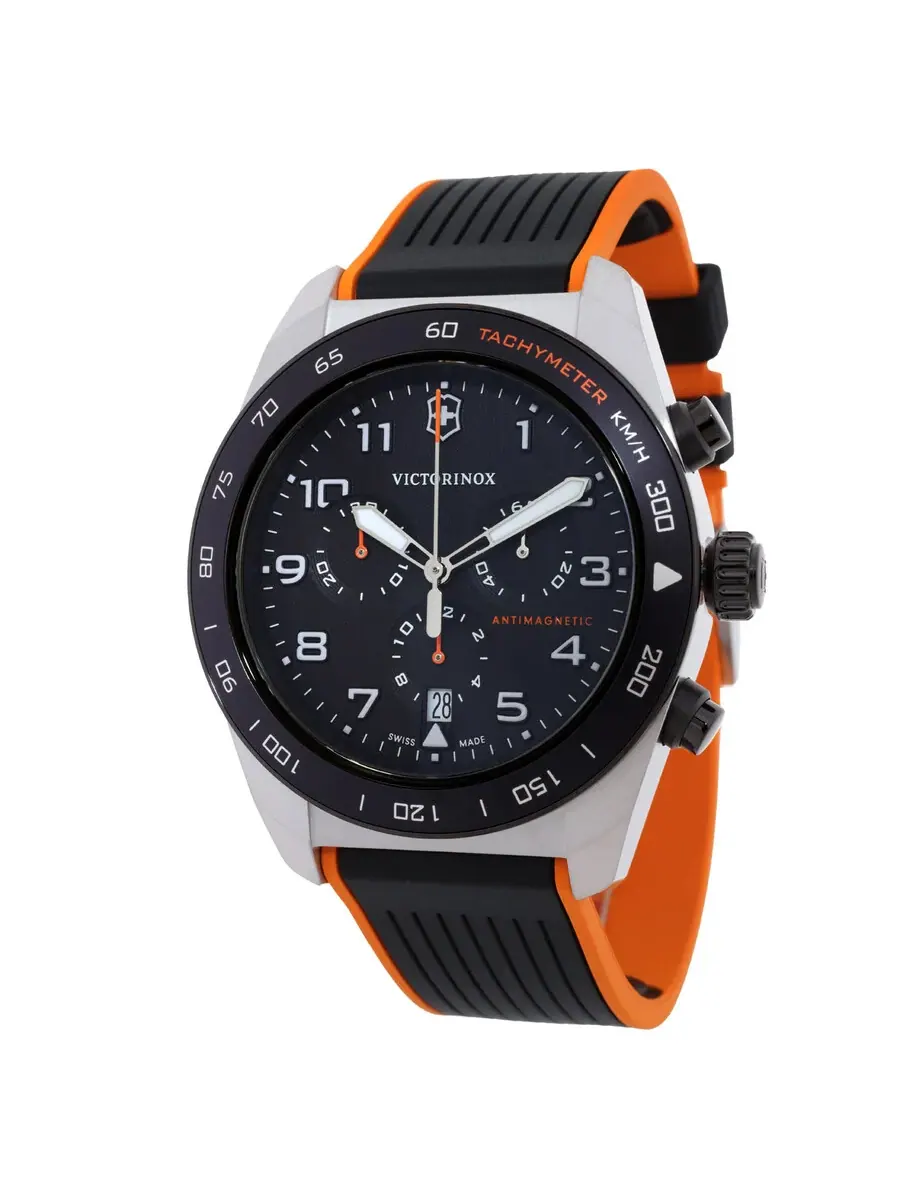 Мужские часы Victorinox Swiss Army Chronograph Quartz с черным циферблатом 242050 — изображение 1 из 3, оттенок черный