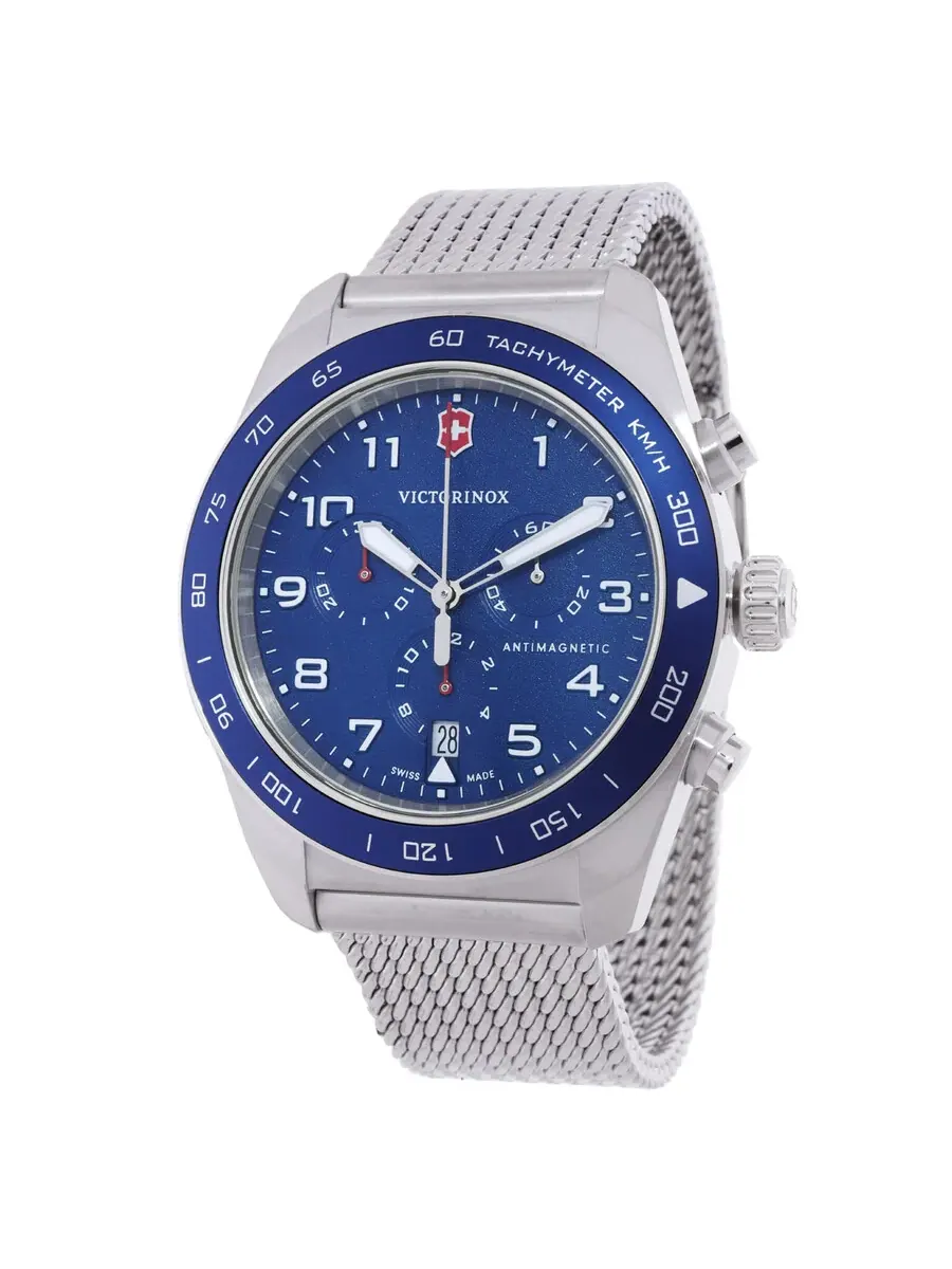Мужские часы Victorinox Swiss Army Chronograph Quartz с синим циферблатом 242049 — изображение 1 из 3, оттенок синий