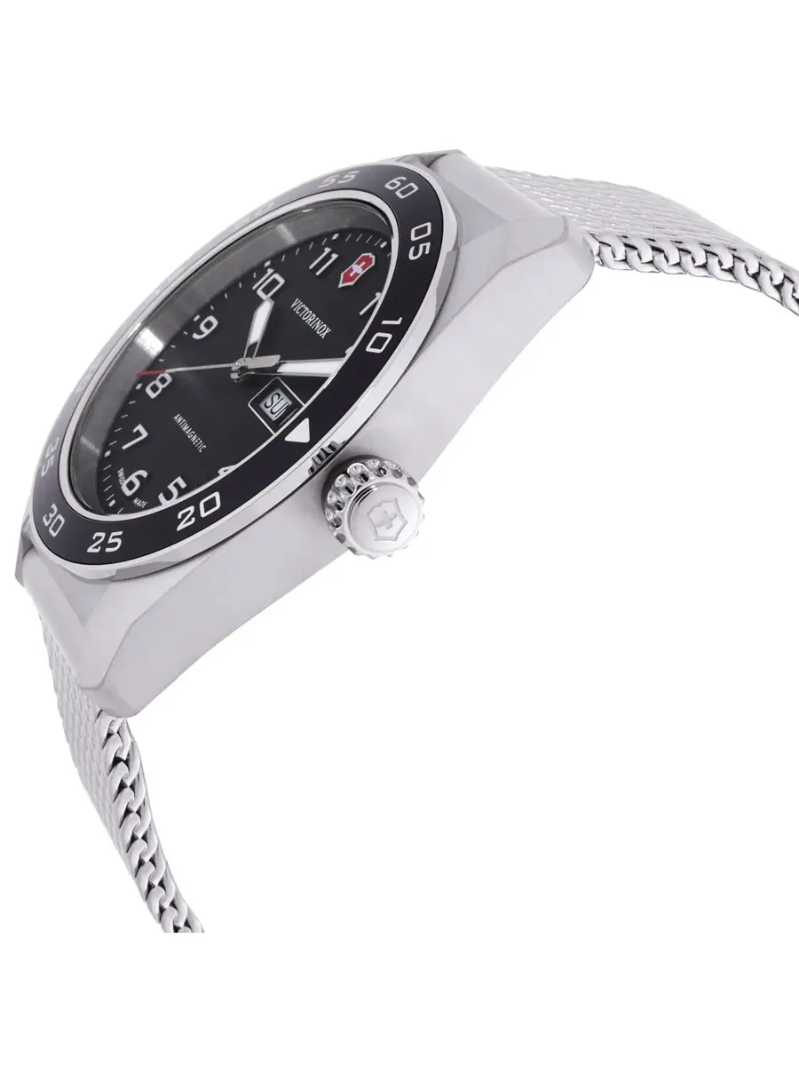 Мужские часы Victorinox Swiss Army с кварцевым механизмом и черным циферблатом 242043 — изображение 2 из 3, оттенок черный