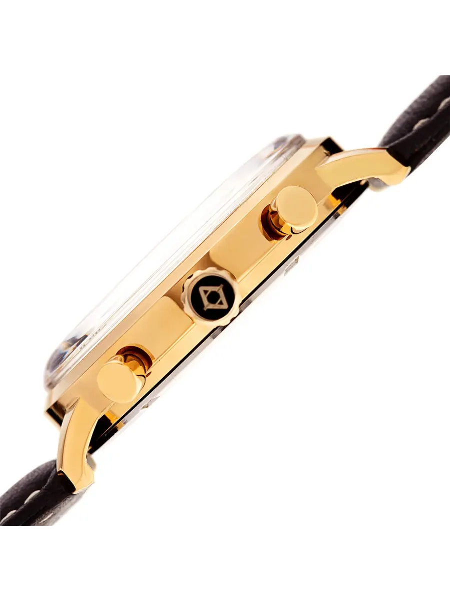 Мужские часы Akribos XXIV Dual Time с золотым циферблатом AK1023YGBR — изображение 4 из 4, оттенок золотистый
