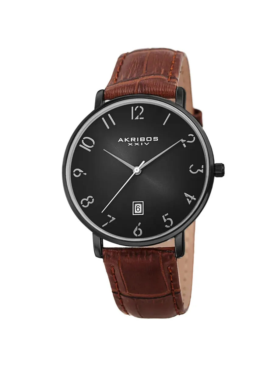 Мужские часы Akribos XXIV с кварцевым механизмом и черным циферблатом AK1077BK — изображение 1 из 4, оттенок черный