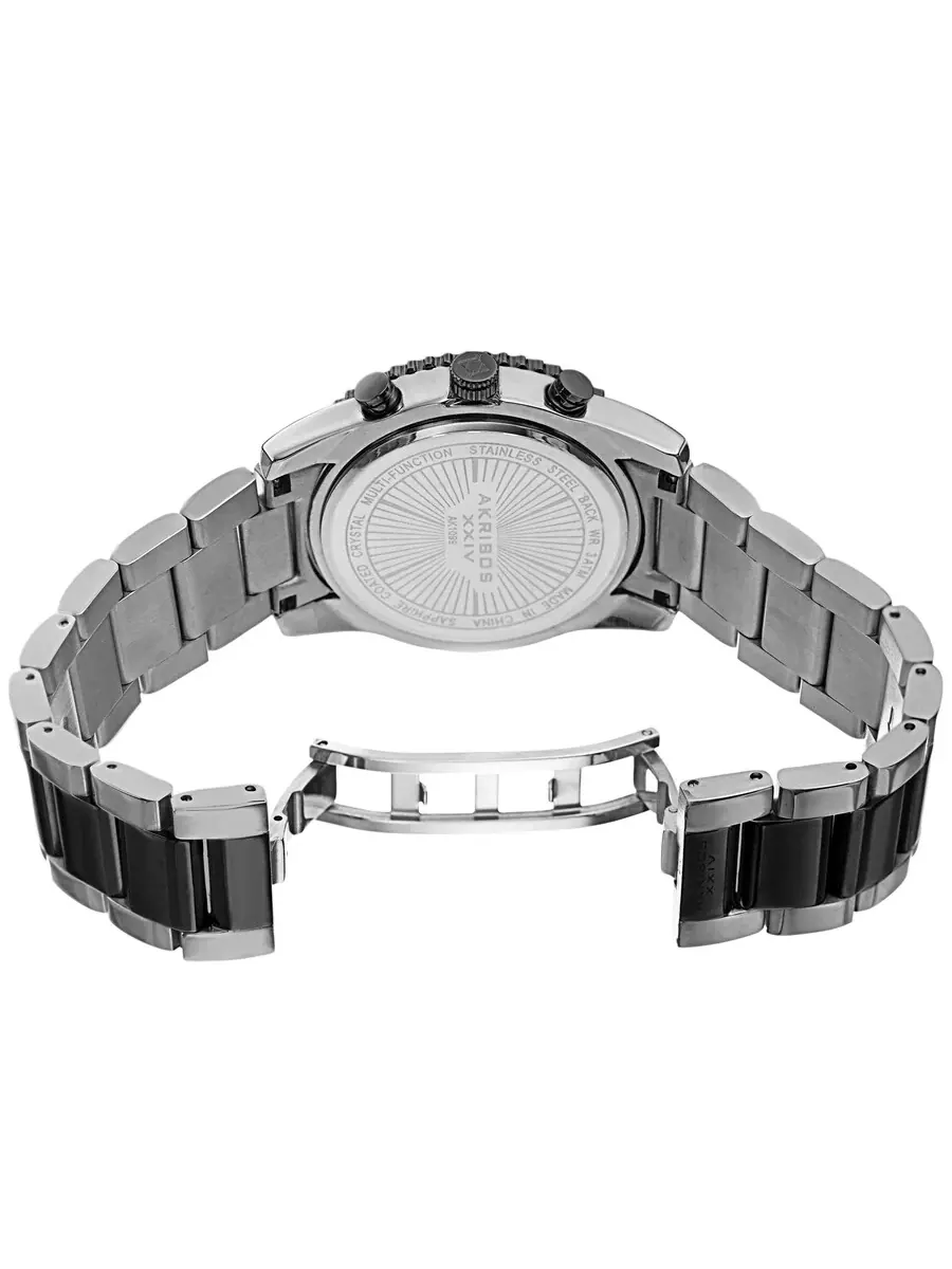 Мужские часы Akribos XXIV Quartz с черным циферблатом и двухцветным корпусом AK1099TTB — изображение 4 из 4, оттенок черный