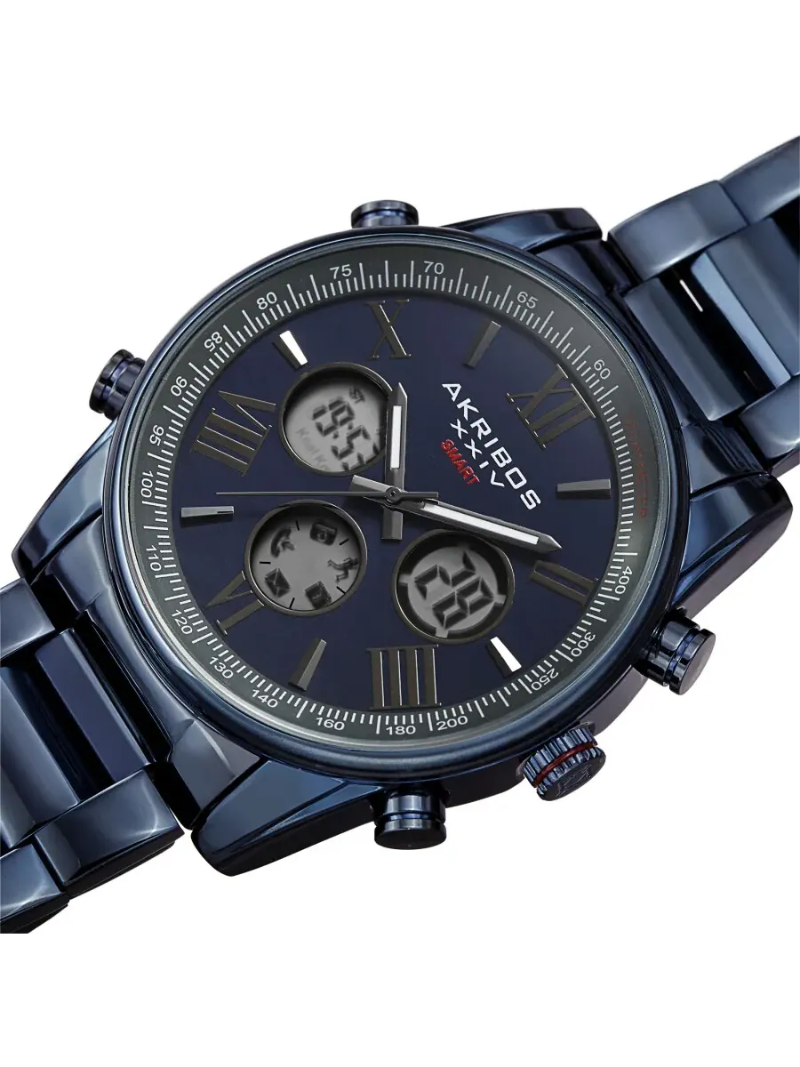 Мужские умные часы Akribos XXIV Quartz с синим циферблатом AK1095BU — изображение 2 из 4, оттенок синий